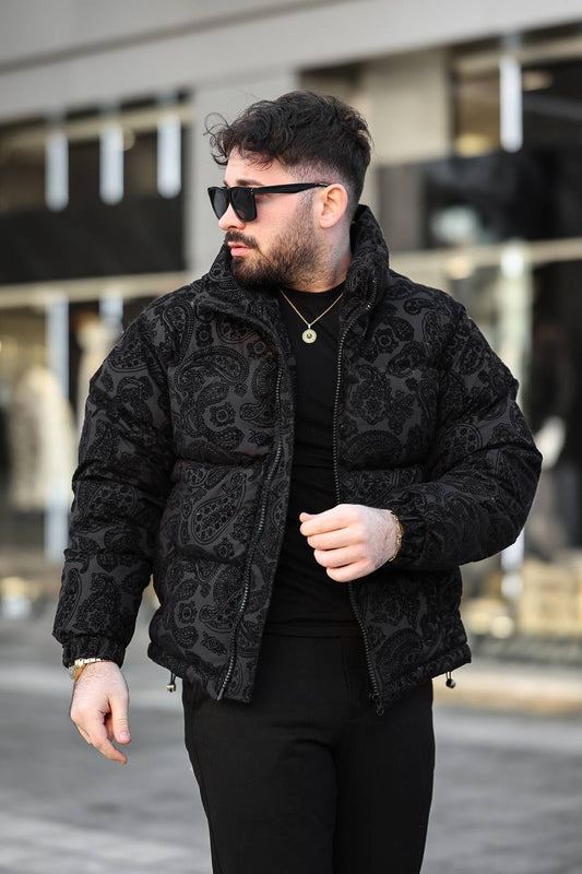 Black Paisley Puffer
