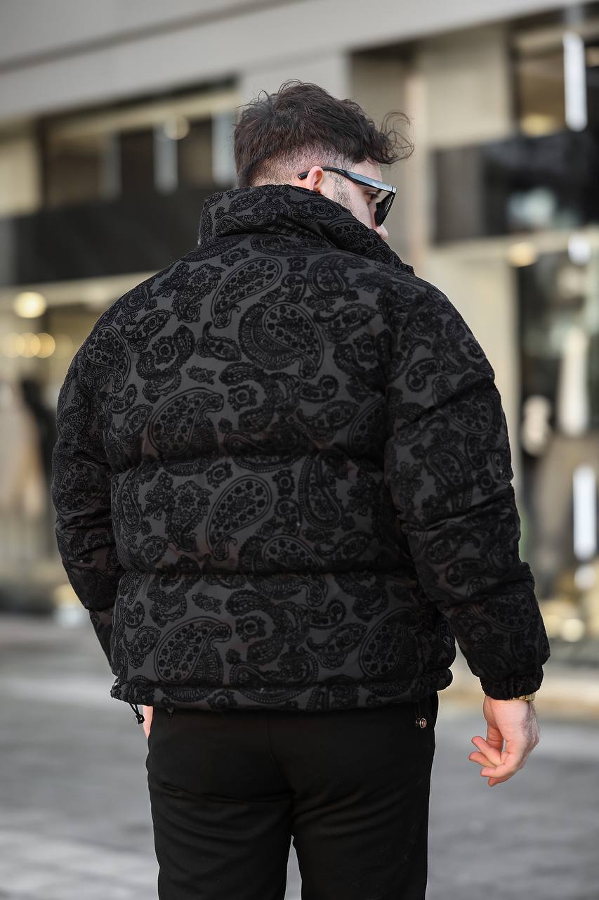 Black Paisley Puffer