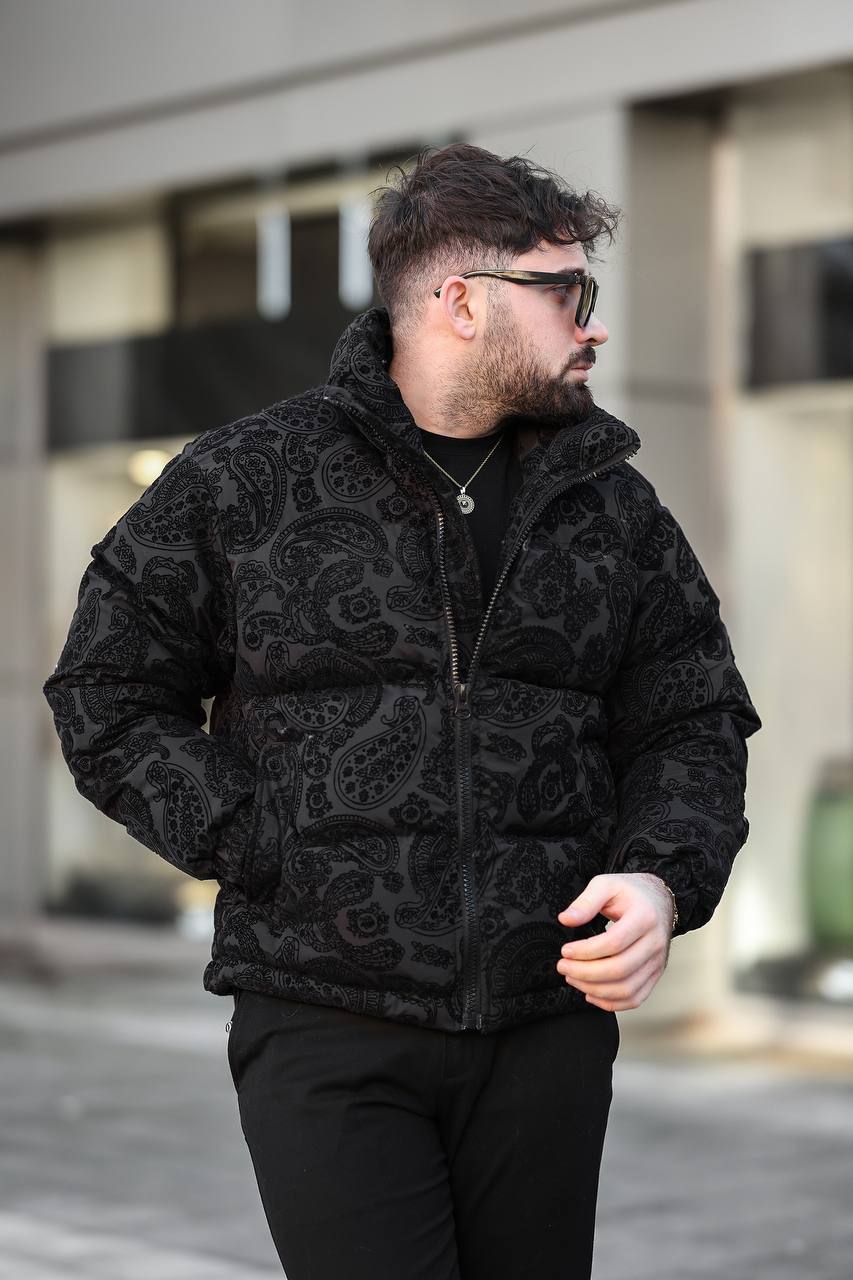 Black Paisley Puffer